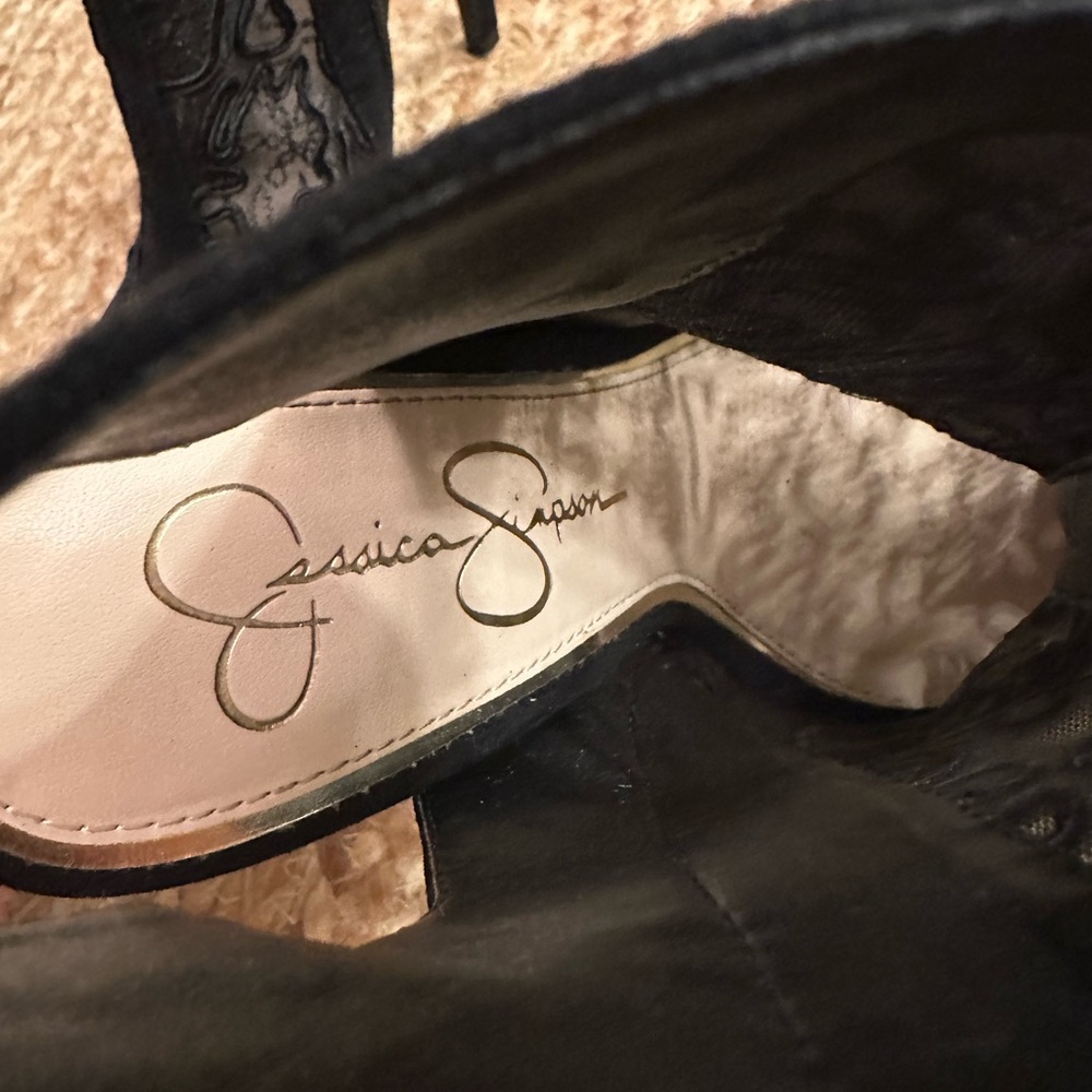 Jessica Simpson Black Lace Peep-Toe Heels - Picture 7 of 7